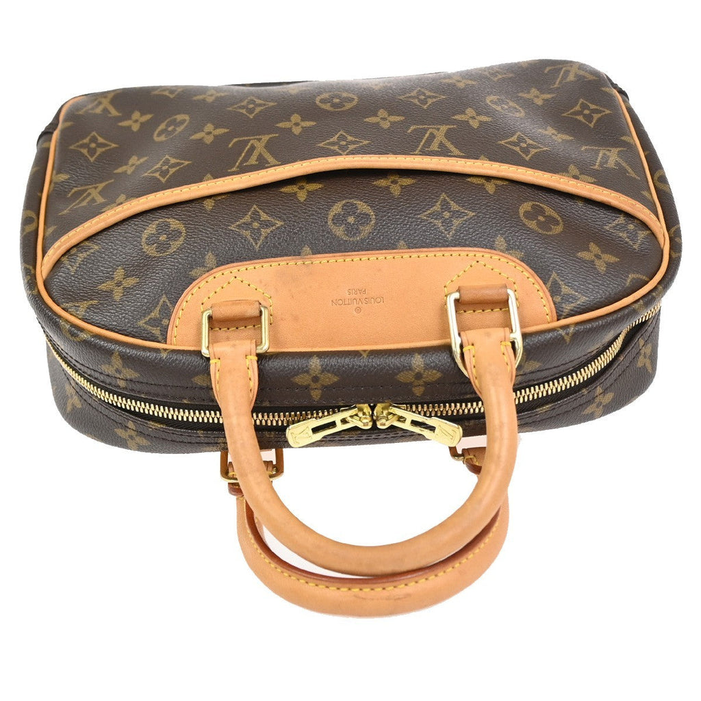 Louis Vuitton Trouville Handbag Monogram Canvas Brown Leather Handbag ( )