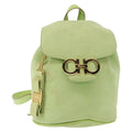 Salvatore Ferragamo Gancini Backpack Suede Green Suede Backpack Bag (Authentic  )
