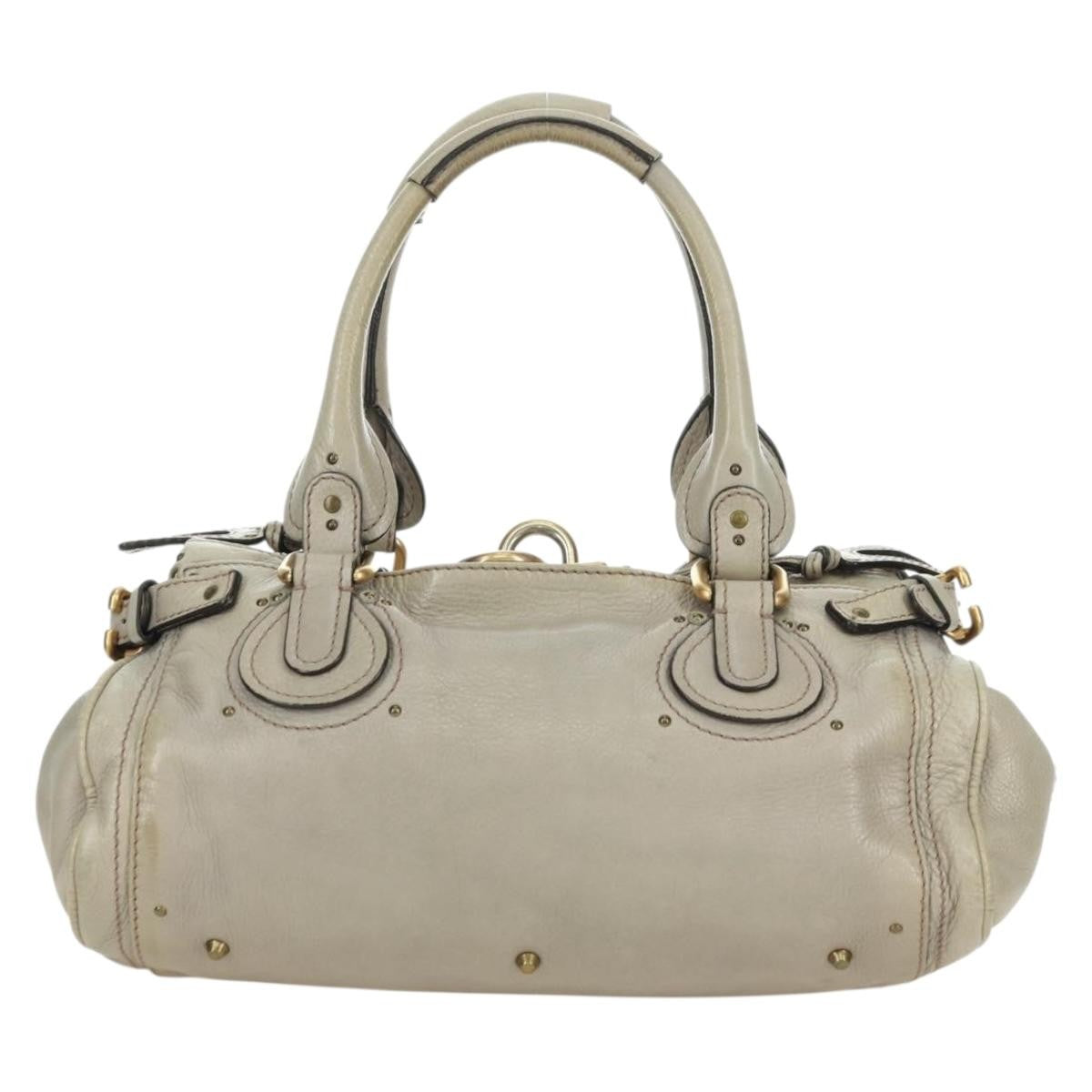 Chloe Paddington Lock Handbag Leather Beige Leather Handbag ( )
