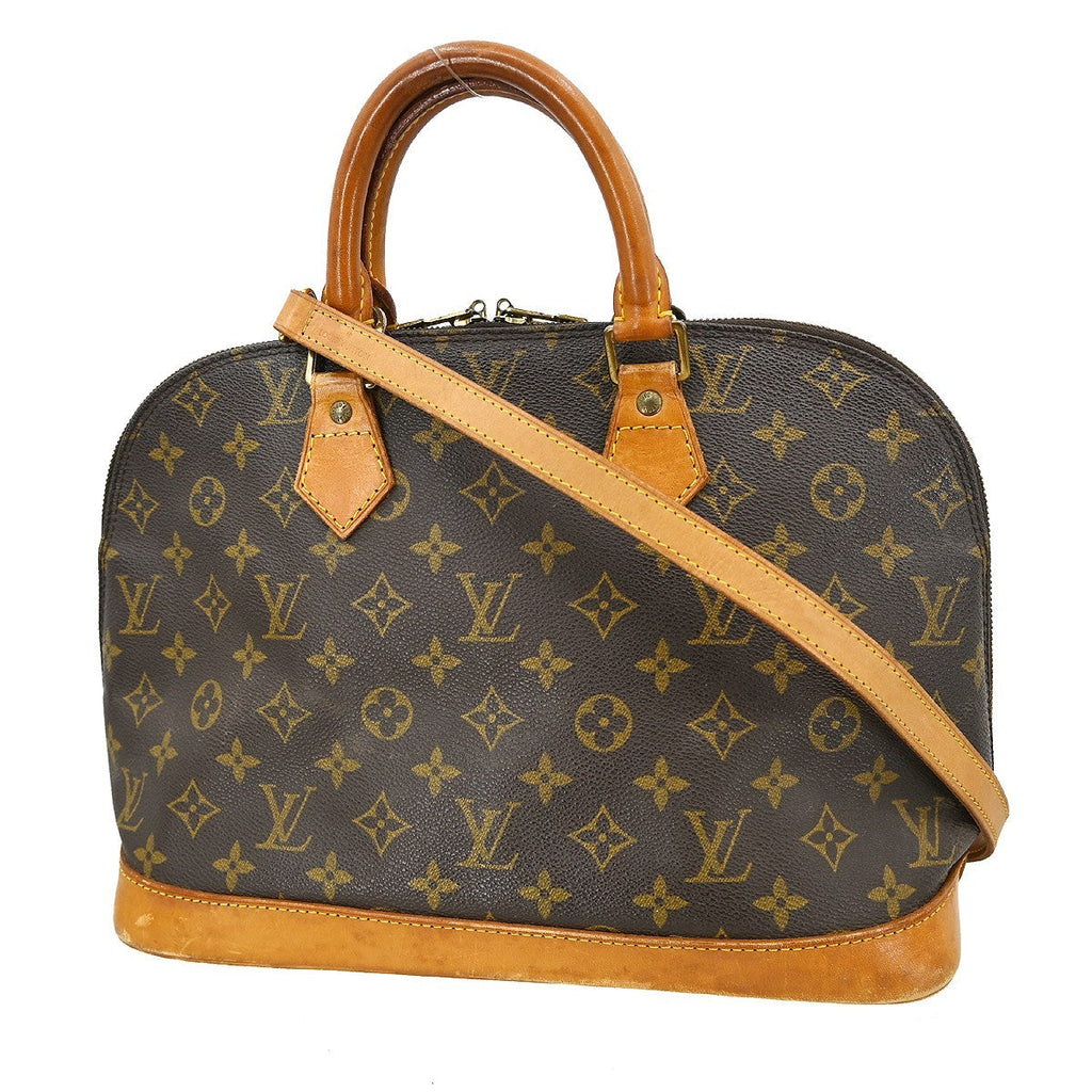 Louis Vuitton Alma Handbag Monogram Canvas Brown Canvas Handbag ( )
