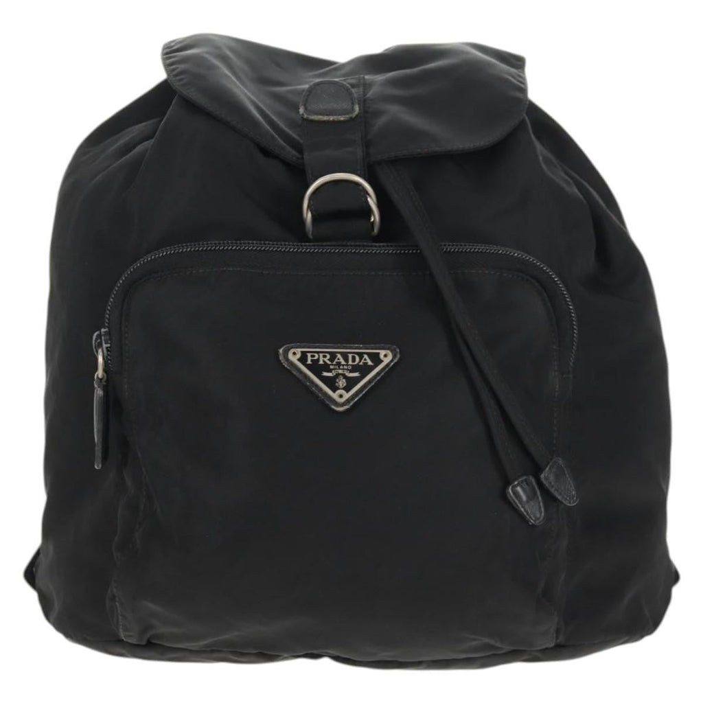 Prada Front Pocket Backpack Tessuto Black Nylon Backpack Bag (Authentic  )