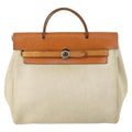 Hermes Herbag A Dos Backpack Toile Beige Canvas Backpack Bag (Authentic  )