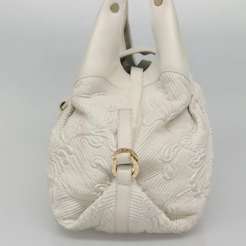 Bvlgari Chandra Hobo Leather White Leather Handbag (Authentic  )