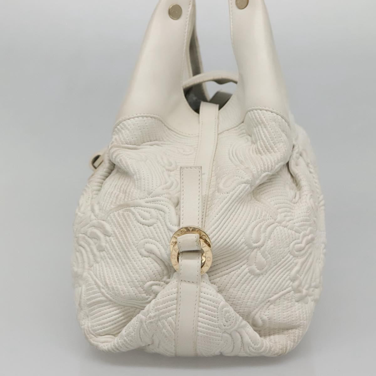 Bvlgari Chandra Hobo Leather White Leather Handbag (Authentic  )