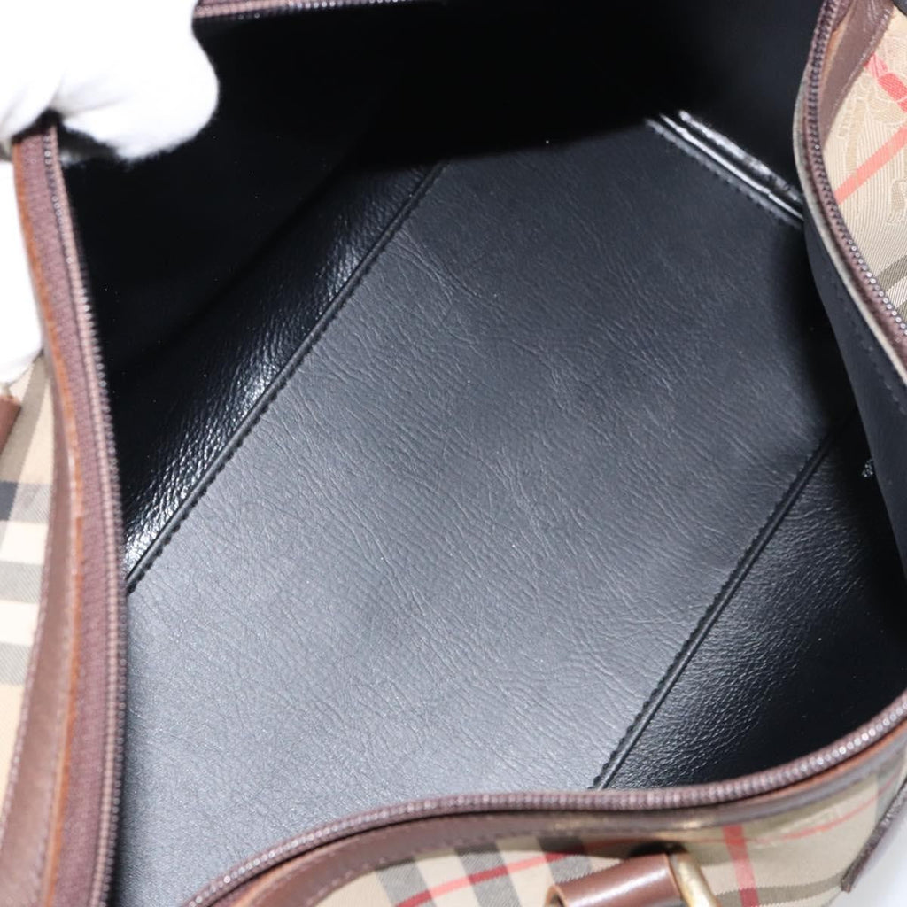 Burberry Nova Check Handbag Nova Check Canvas Beige Canvas Handbag (Authentic  )
