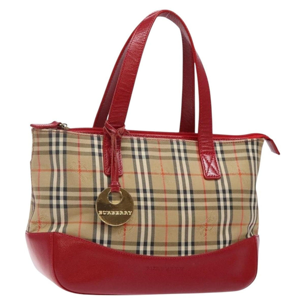 Burberry Nova Check Handbag Nova Check Canvas Beige Canvas Handbag (Authentic  )