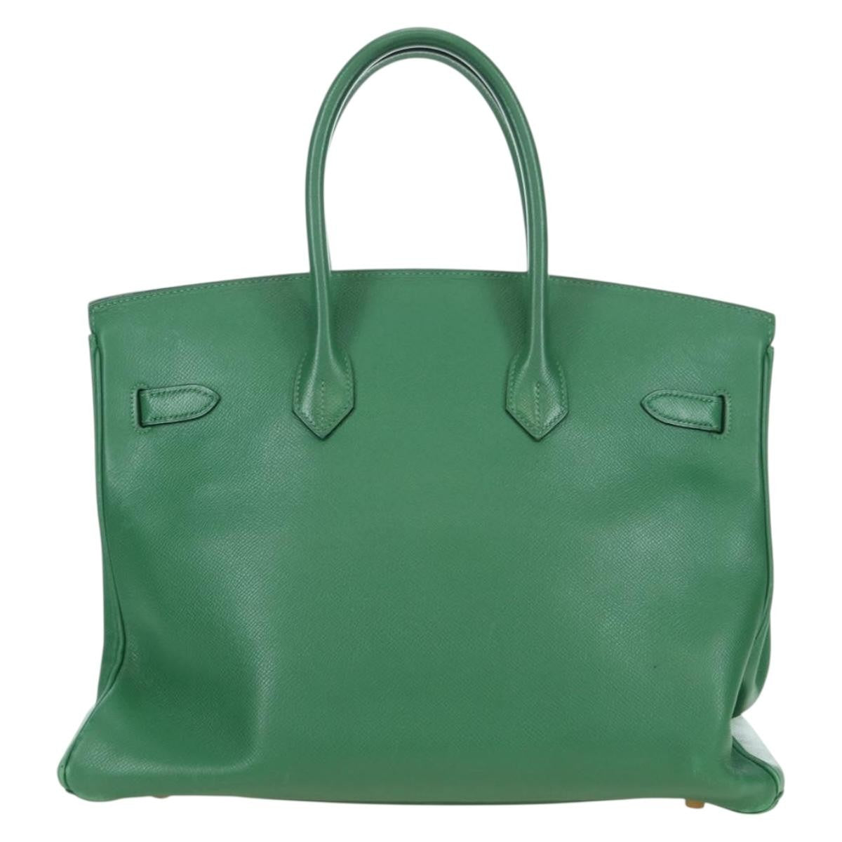 Hermes Birkin Handbag Green Togo With Gold Hardware Green Leather Handbag ( )