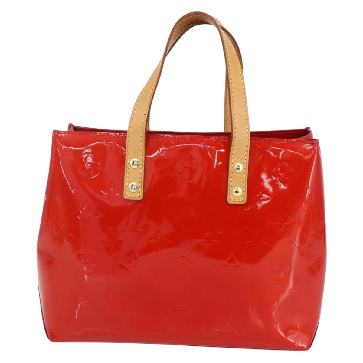 Louis Vuitton Reade Handbag Monogram Vernis Red Patent_Leather Handbag (Authentic  )
