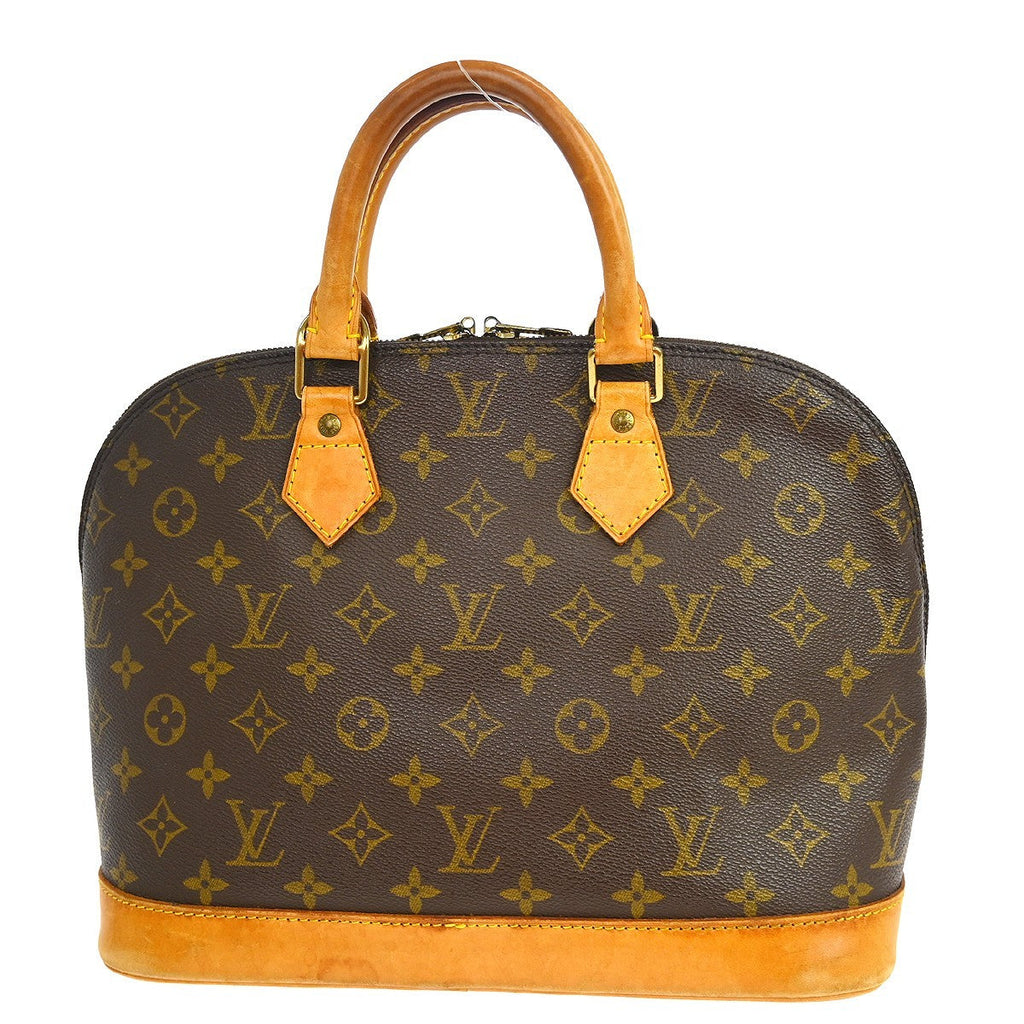 Louis Vuitton Alma Handbag Monogram Canvas Brown Canvas Handbag (Authentic  )
