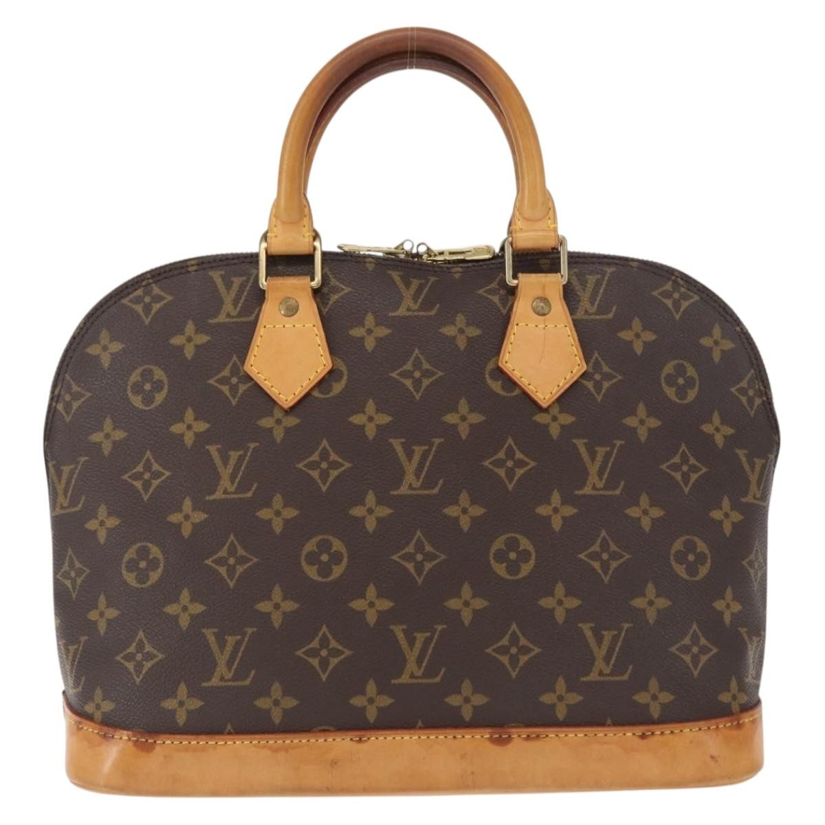 Louis Vuitton Alma Handbag Monogram Canvas Brown Canvas Handbag (Authentic  )