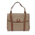 Celine Vintage Macadam Handbag Canvas And Leather Beige Canvas Handbag (Authentic  )
