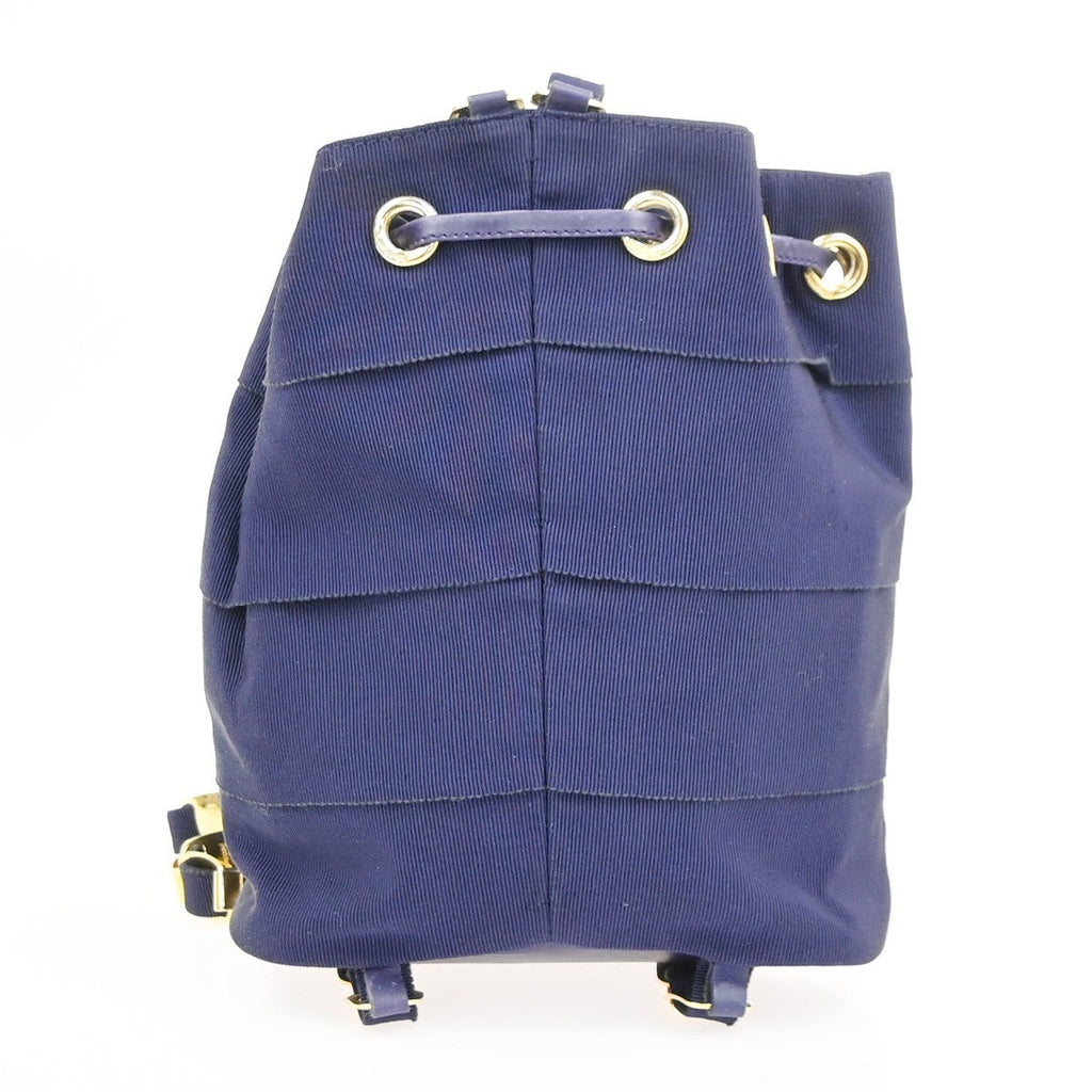 Salvatore Ferragamo Vara Chain Backpack Canvas Purple Canvas Backpack Bag (Authentic  )
