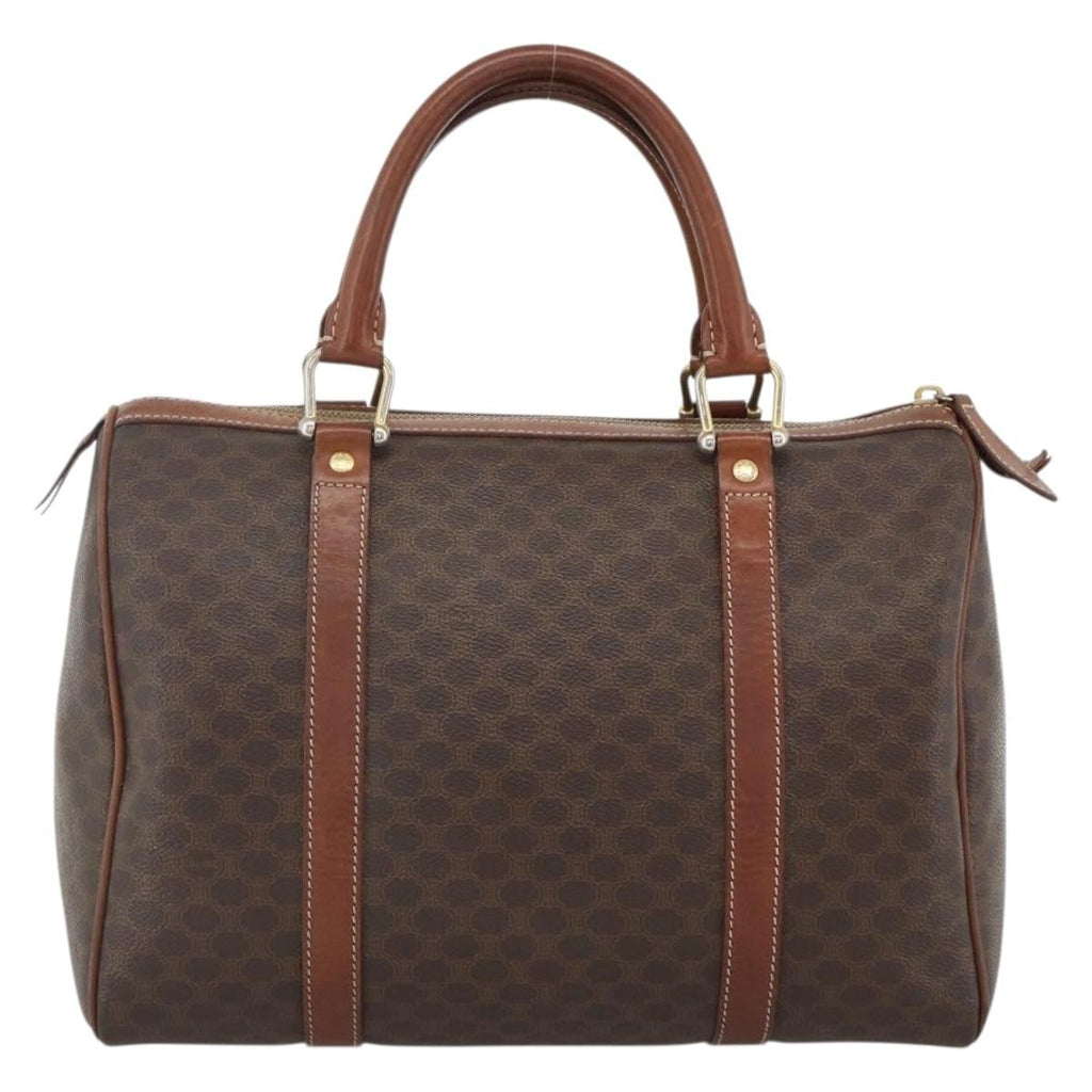 Celine Macadam Handbag Macadam With Leather Brown Canvas Handbag (Authentic  )