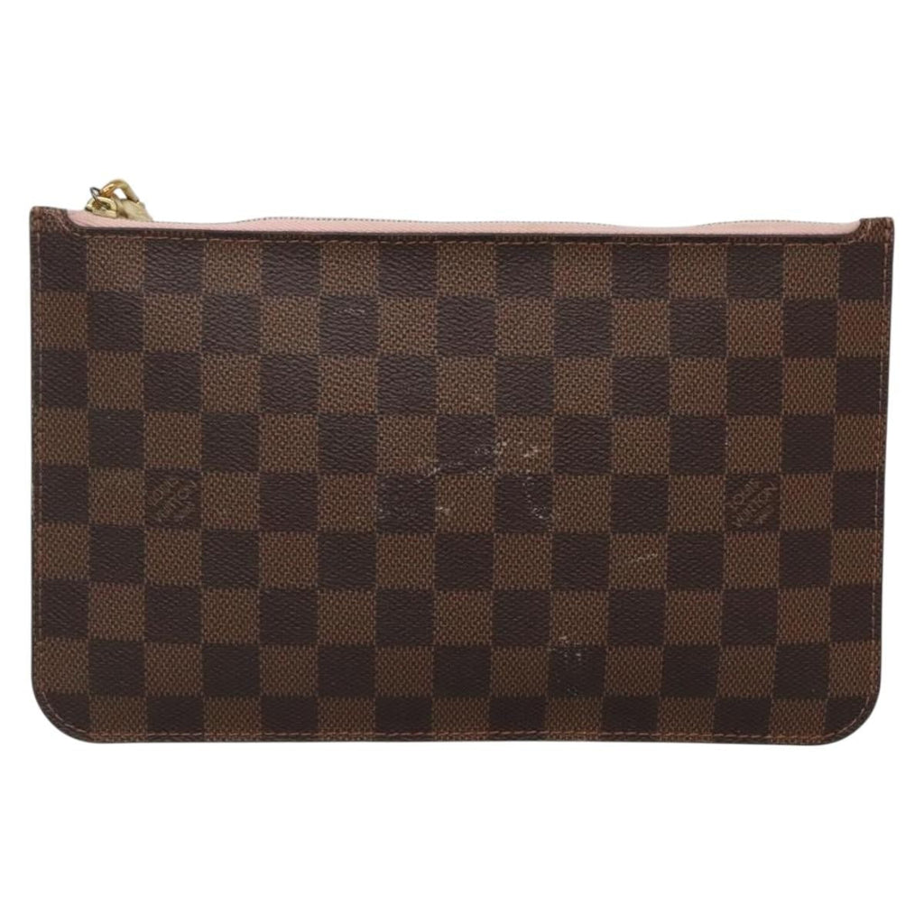 Louis Vuitton Neverfull Pochette Damier Brown Canvas Bag (Authentic  )