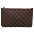 Louis Vuitton Neverfull Pochette Damier Brown Canvas Bag (Authentic  )