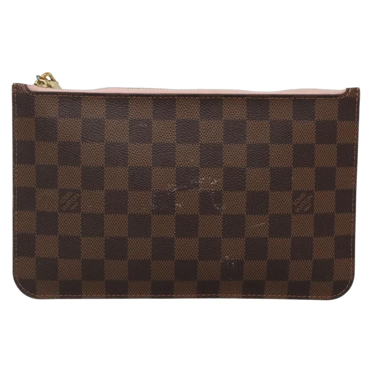 Louis Vuitton Neverfull Pochette Damier Brown Canvas Bag (Authentic  )