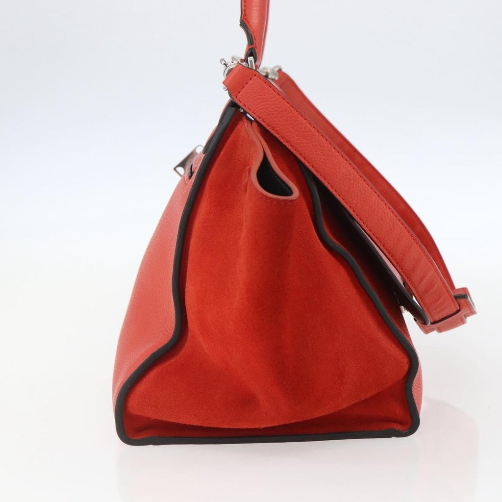 Celine Trapeze Bag Leather Red Leather Handbag (Authentic  )