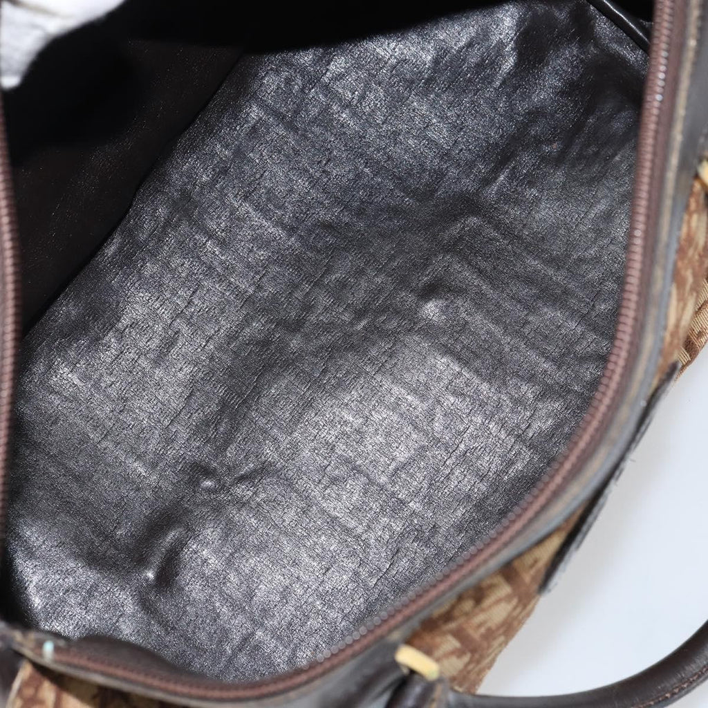 Christian Dior Vintage Cd Trotter Handbag Canvas Brown Canvas Handbag (Authentic  )