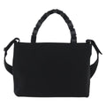 Salvatore Ferragamo Vintage Handbag Canvas Black Canvas Handbag (Authentic  )