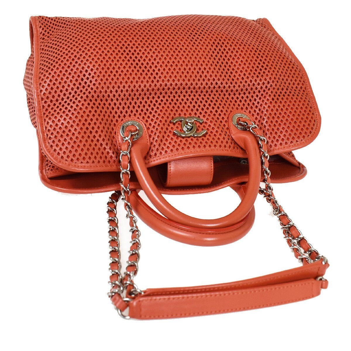 Chanel French Riviera Tote Quilted Caviar Pink Leather Handbag (Authentic  )