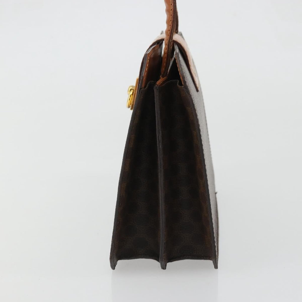 Celine Vintage Macadam Handbag Canvas Brown Canvas Handbag ( )
