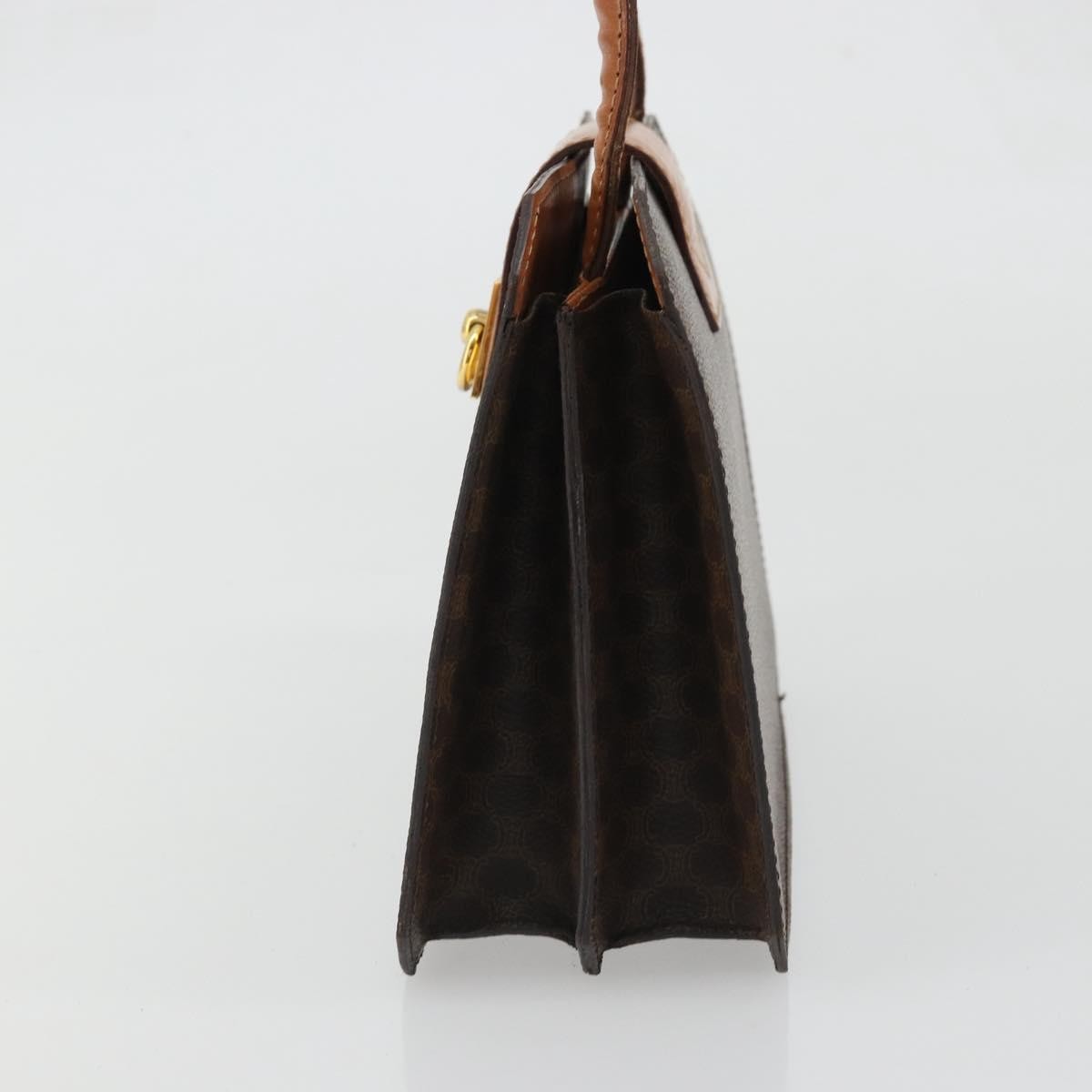 Celine Vintage Macadam Handbag Canvas Brown Canvas Handbag ( )
