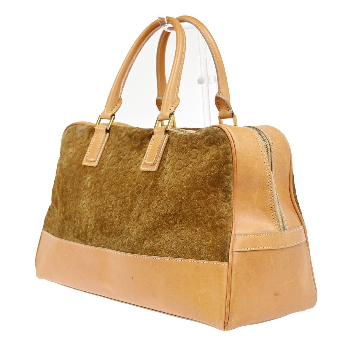 Celine C Macadam Handbag Suede And Leather Brown Suede Handbag ( )