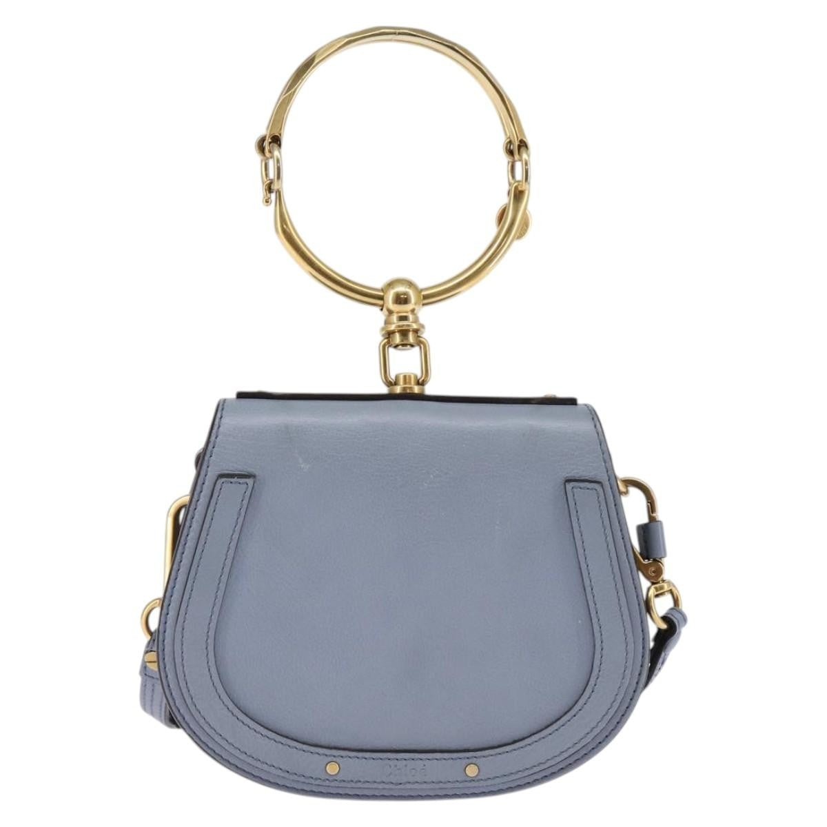 Chloe Nile Crossbody Bag Leather Blue Leather Handbag (Authentic  )