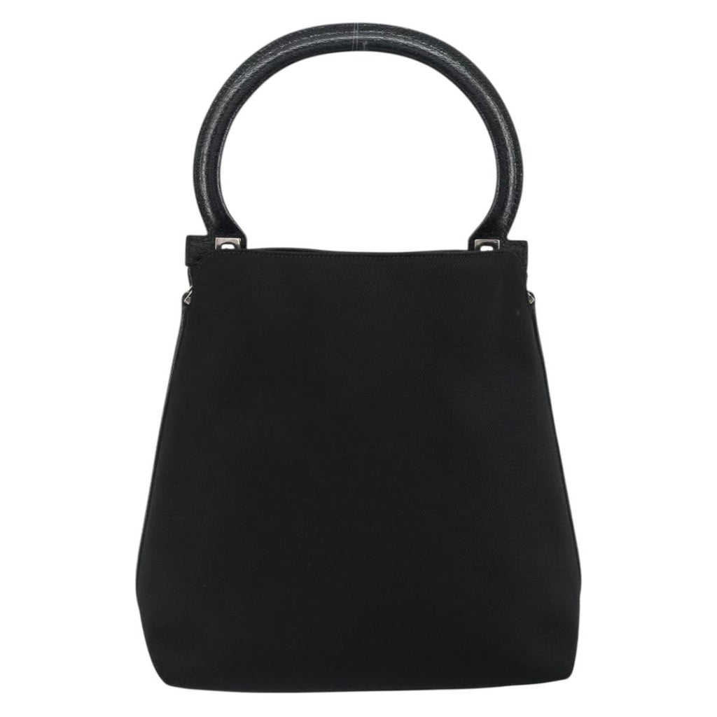 Salvatore Ferragamo Vintage Handbag Nylon Black Nylon Handbag (Authentic  )