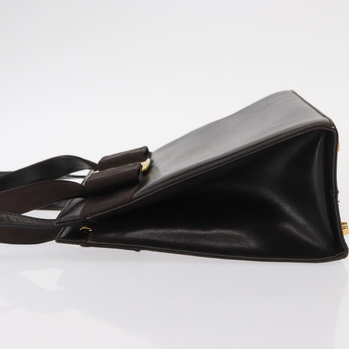 Salvatore Ferragamo Convertible Vara Bow Tote Leather Brown Leather Handbag (Authentic  )