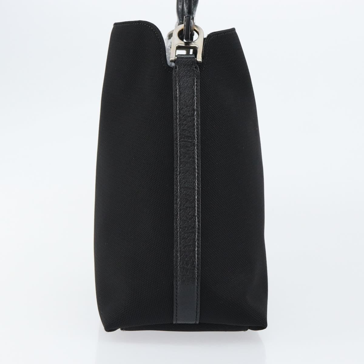 Salvatore Ferragamo Vintage Handbag Nylon Black Nylon Handbag (Authentic  )
