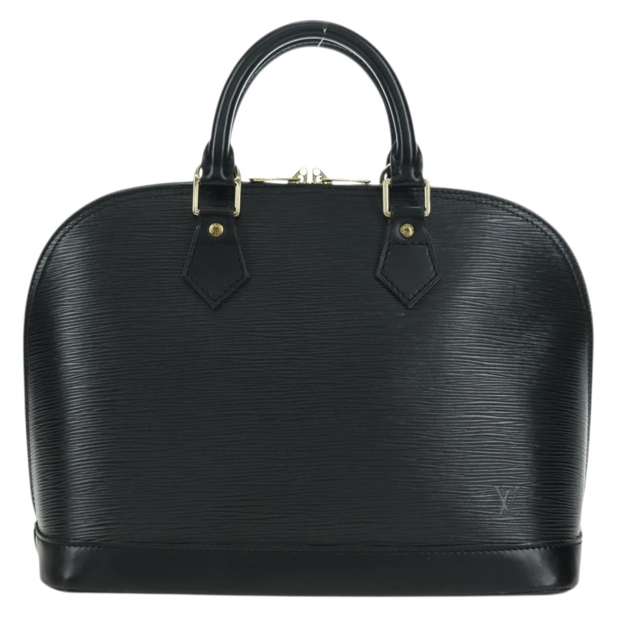 Louis Vuitton Alma Handbag Epi Leather Black Leather Handbag (Authentic  )