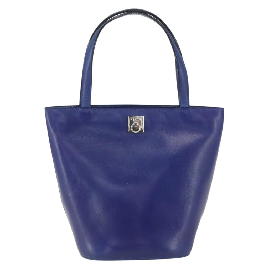 Celine Handbag Leather Blue Leather Handbag (Authentic  )