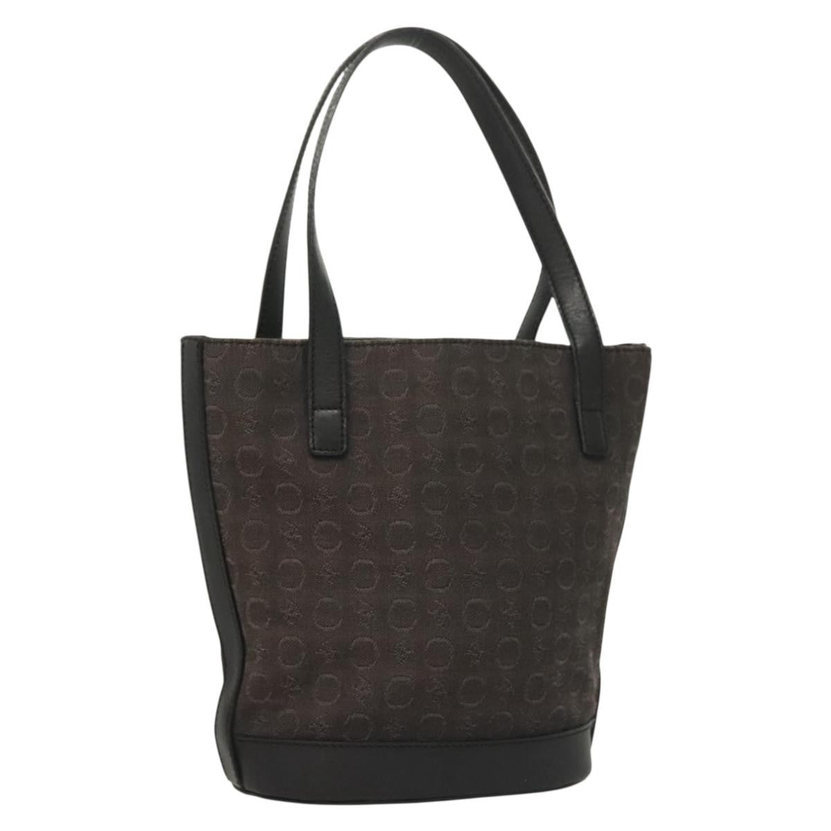 Celine C Macadam Handbag Canvas Black Canvas Handbag (Authentic  )