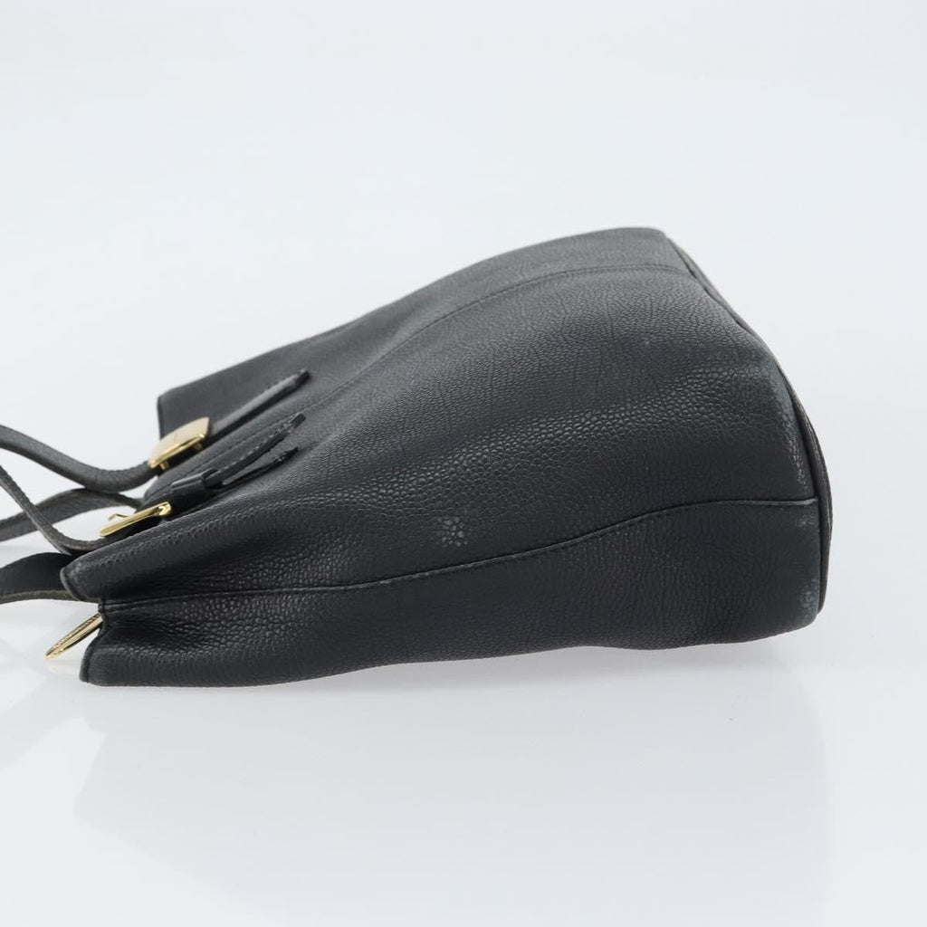 Burberry Vintage Handbag Leather Black Leather Handbag (Authentic  )
