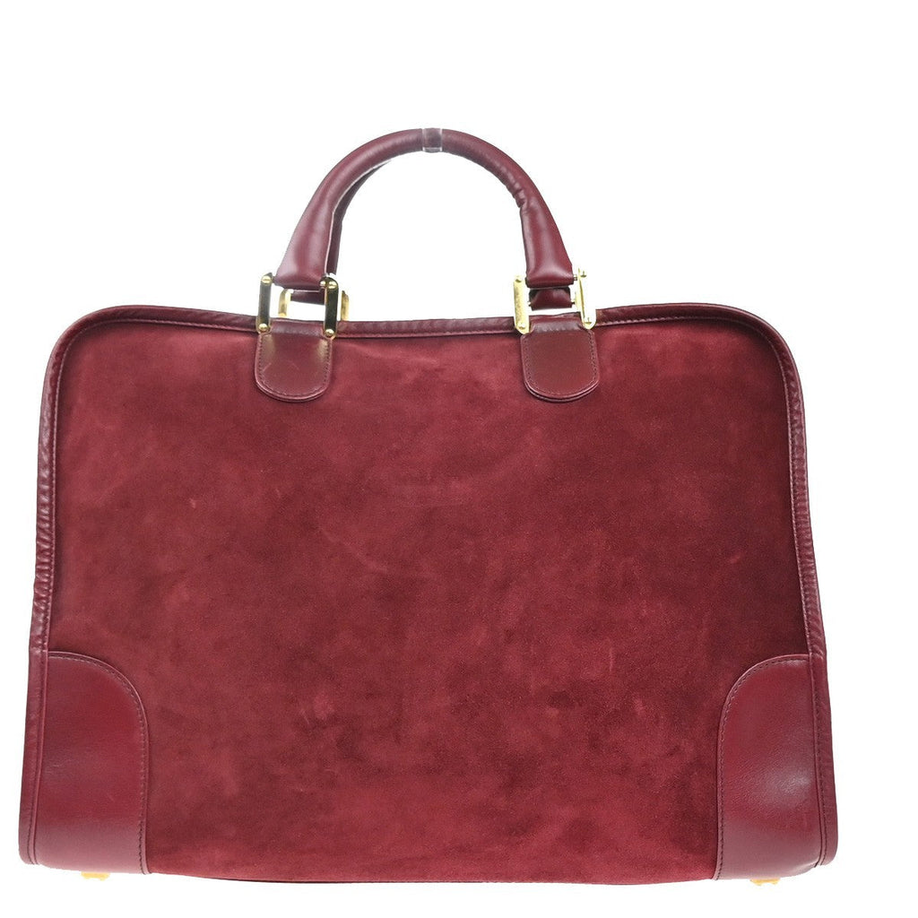 Loewe Amazona Bag Suede Red Suede Handbag (Authentic  )