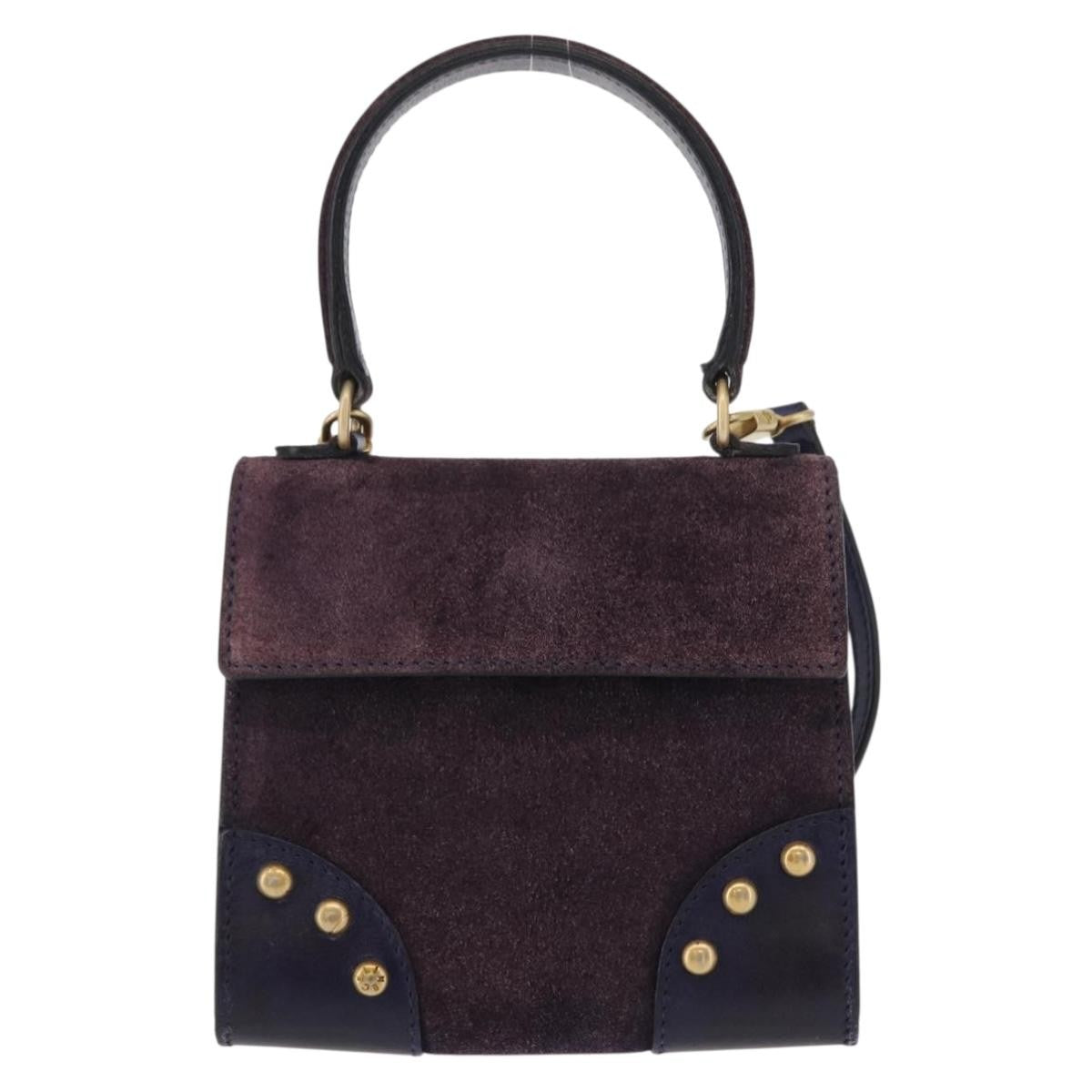 Celine Handbag Suede Purple Suede Handbag (Authentic  )