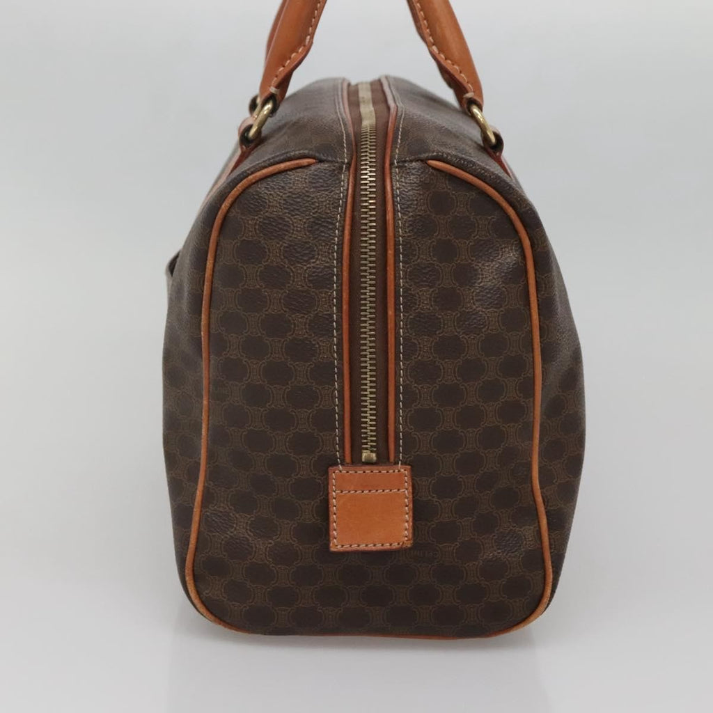 Celine Macadam Handbag Macadam With Leather Brown Canvas Bag (Authentic  )