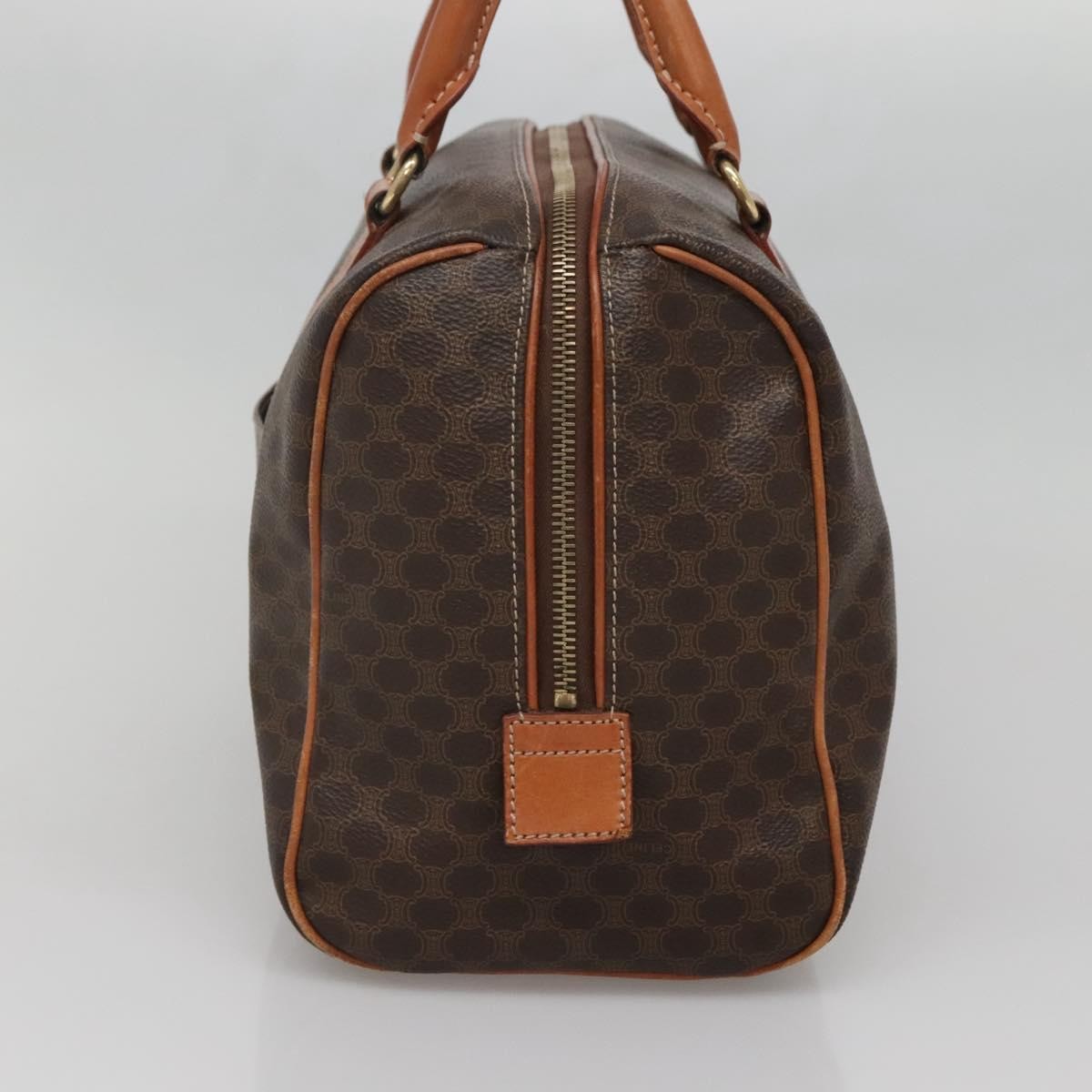 Celine Macadam Handbag Macadam With Leather Brown Canvas Bag (Authentic  )