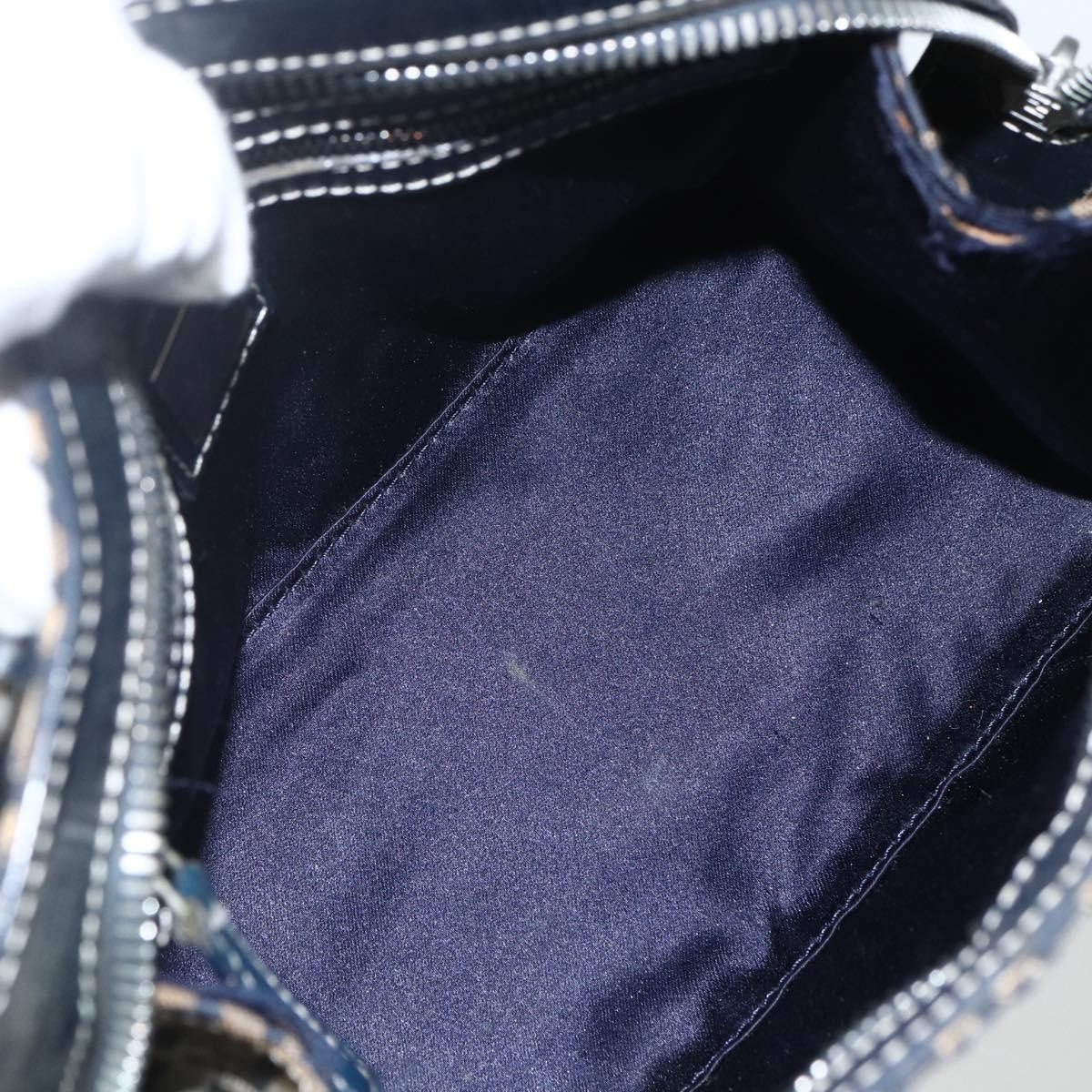 Fendi Vintage Satchel Zucchino Canvas Navy Canvas Handbag (Authentic  )