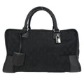 Loewe Amazona Bag Leather And Jacquard Canvas Black Canvas Handbag (Authentic  )