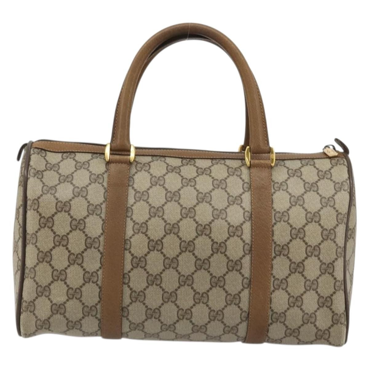 Gucci Vintage Web Sherry Line Handbag Micro Gg Canvas Beige Canvas Handbag (Authentic  )