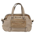 Chloe Abby Convertible Frame Satchel Leather With Suede Beige Leather Handbag (Authentic  )
