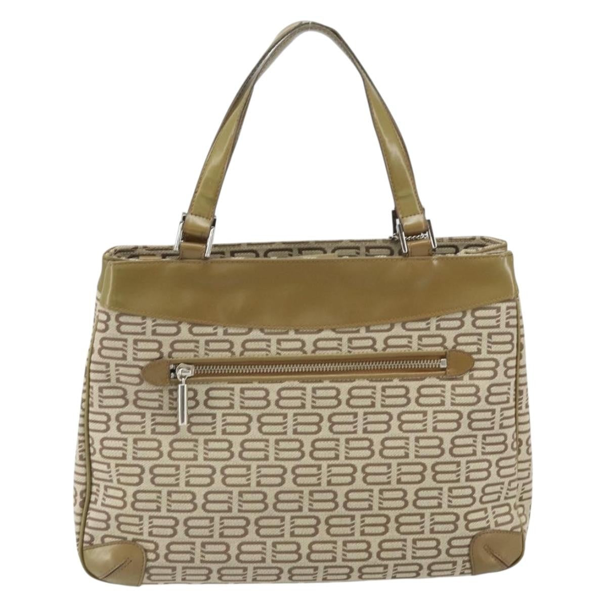 Balenciaga Vintage Handbag Canvas Beige Canvas Handbag (Authentic  )