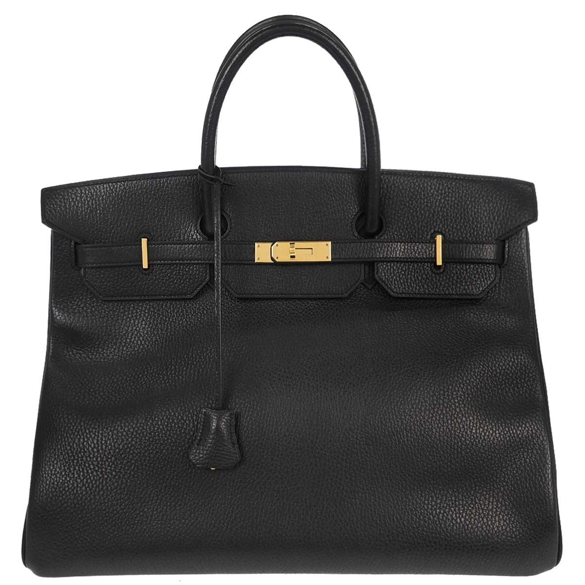 Hermes Birkin Handbag Black Ardennes With Gold Hardware Black Leather Handbag ( )
