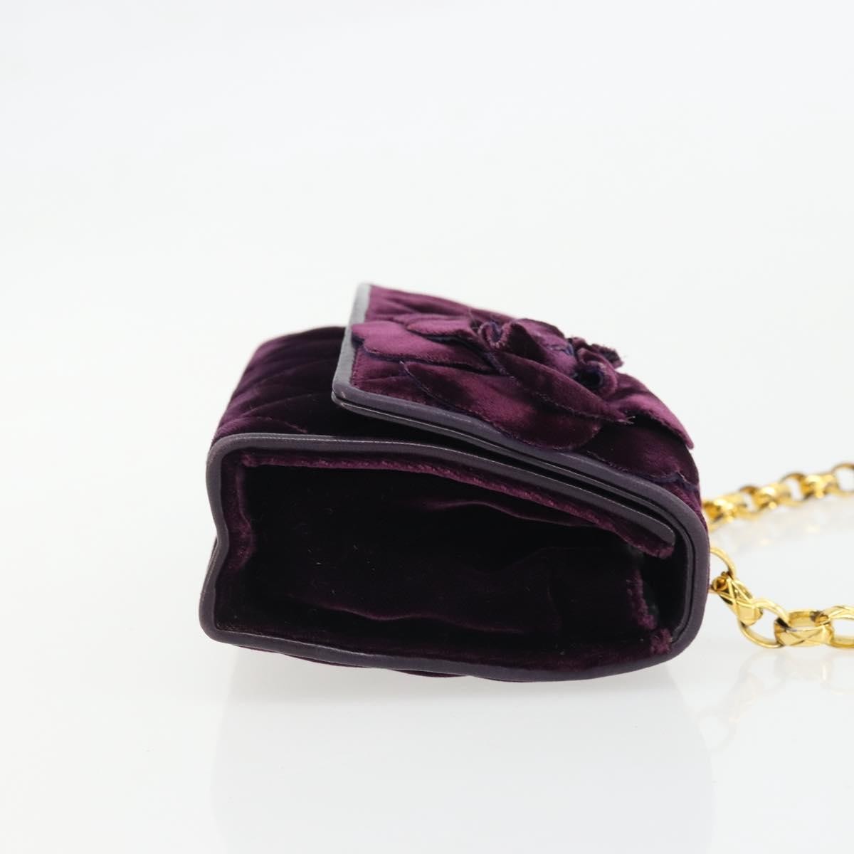 Chanel Wallet On Chain Quilted Velvet Purple Velvet Handbag ( )