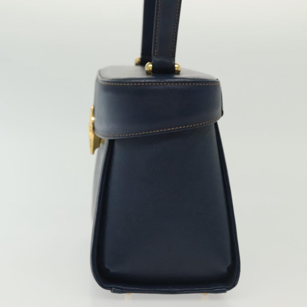 Valentino Garavani Vintage Handbag Leather Navy Leather Handbag (Authentic  )