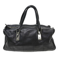 Chanel Chocolate Bar Cc Handbag Quilted Lambskin Black Leather Handbag ( )