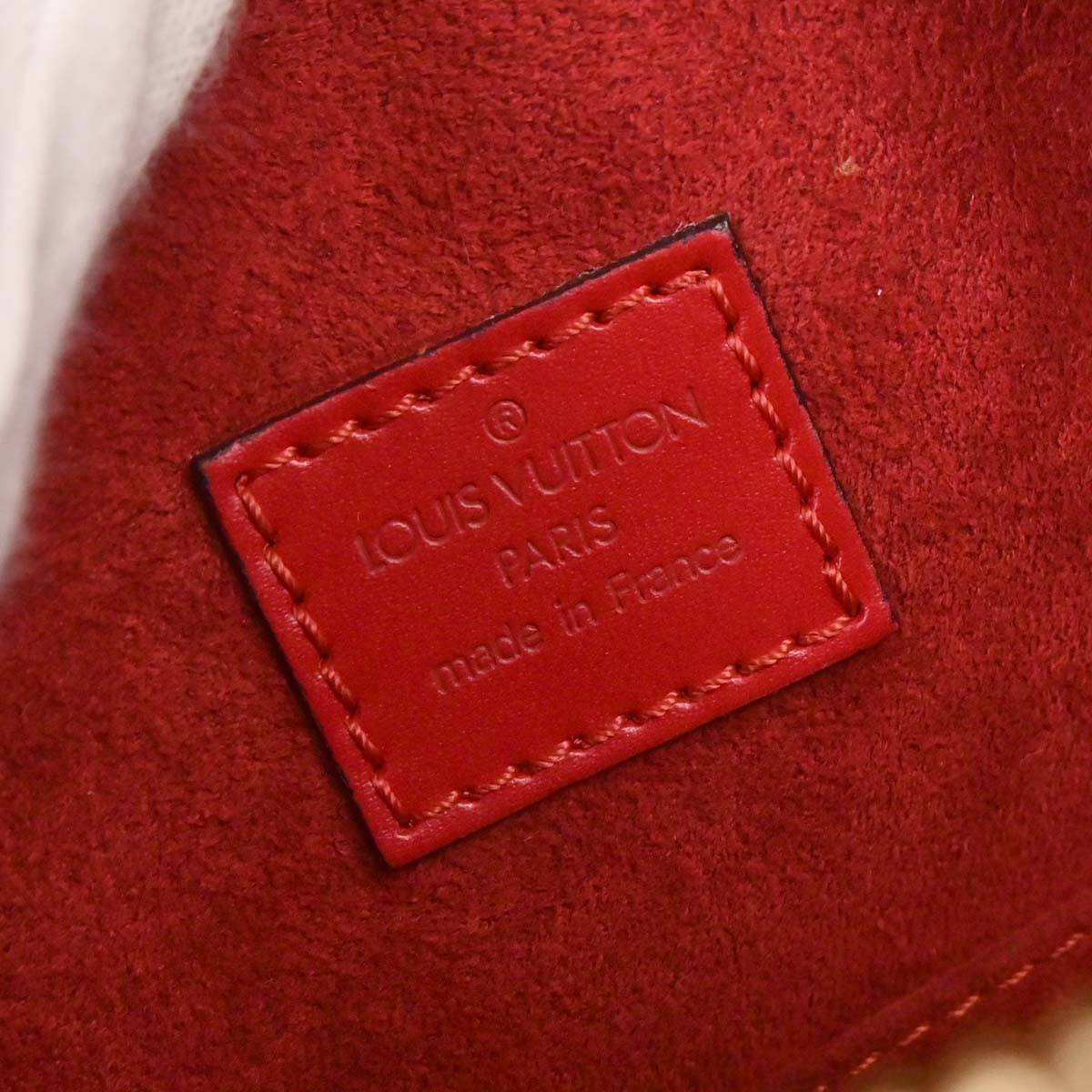 Louis Vuitton Sablons Handbag Epi Leather Red Leather Handbag (Authentic  )
