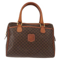 Celine Vintage Macadam Handbag Canvas And Leather Brown Canvas Handbag (Authentic  )